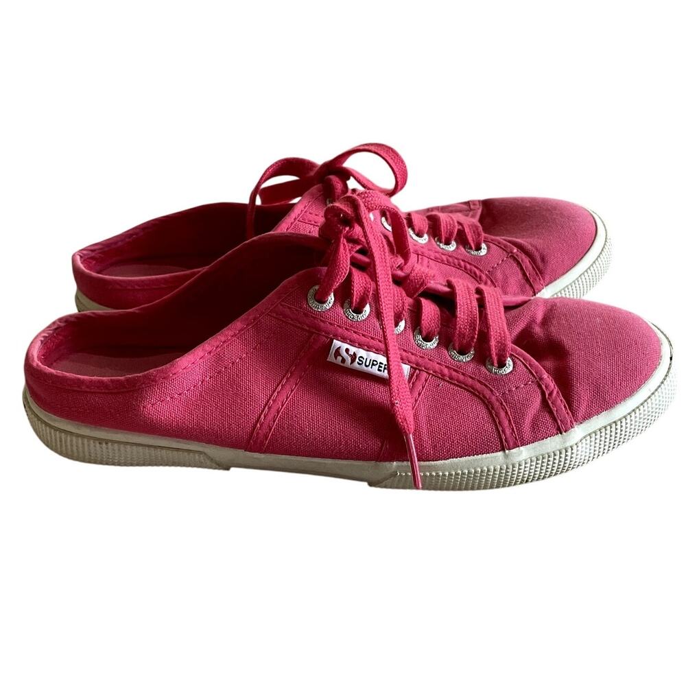 Superga Fantasia Womens Canvas Red Azalea Slip On Sneakers Size 8.5 Pink Lace-up - Picture 2 of 8